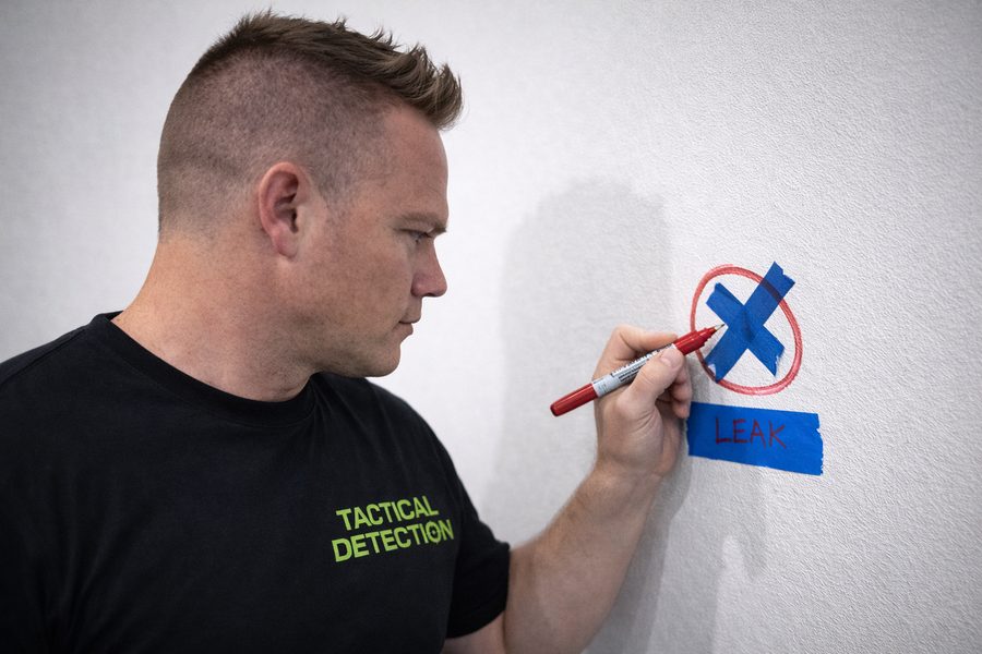 Marking the exact leak location